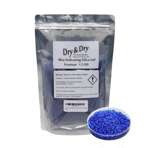(1.2 LBS) Blue Indicating Silica Gel Beads(Premium) - Double Packaged for Lon...