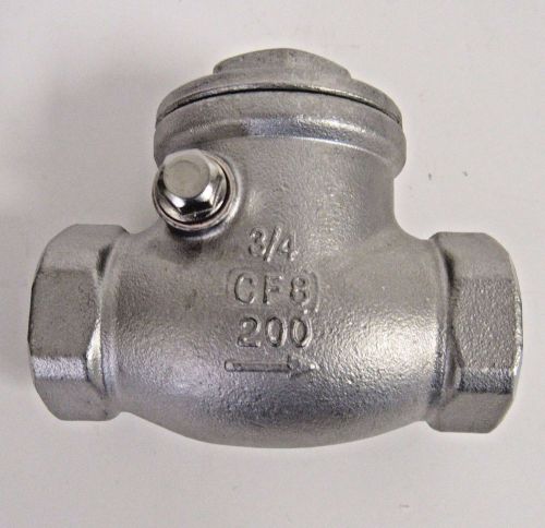 New 3/4 inch fnpt swing check valve 304 ss (cf8) 200 psi wog nib for sale