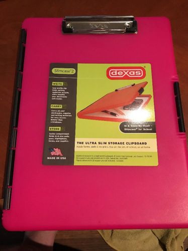 Dexas Slim Clipboard Storage Box, Pink