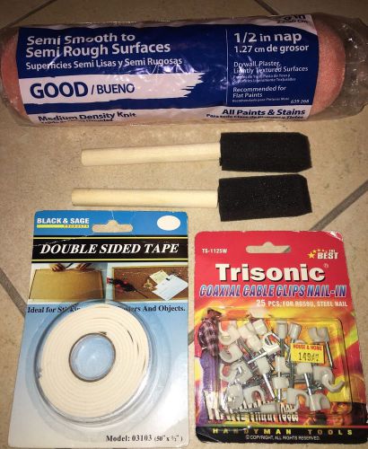 9&#034; Semi Smooth Painting Roller Trisonic CoaxialCable ClipNail-In DoubleSidedTape