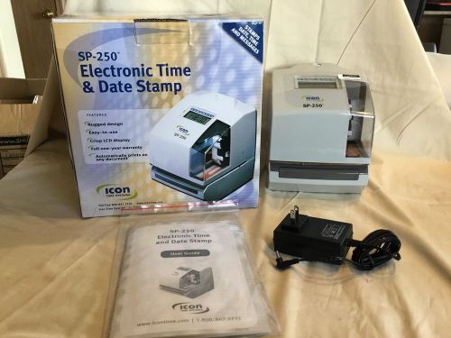 Brand new icon time systems electronic time and date stamp clock (model: sp-250) for sale