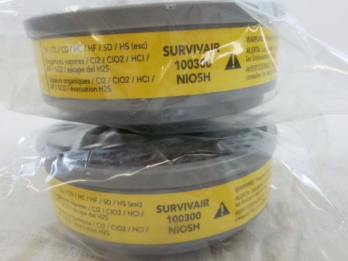 Survivair Air Cartridges Filters Respirator B100300 Organic Vapor Acid Gas NIOSH