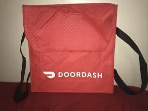 DoorDash Pizza Red insulated Bag W/ Handles Official Drivers Employee 18&#034;18&#034;x5”