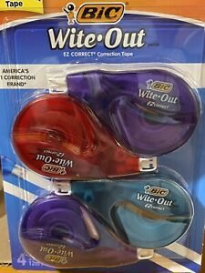 BIC White-Out Brand EZ Correct Correction Tape 4 Pack BIC Wite Out Tape New