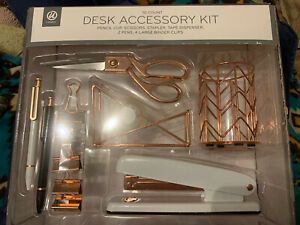 10 Piece Desk Accessory Set - Rose Gold - New In Box