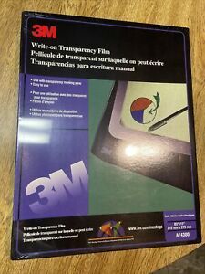 3M Write-On Transparency Film Sheets 8.5&#034; x 11&#034; AF4300 100 U.S.A. MADE RARE FIND