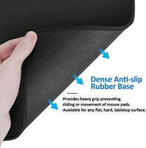 Comfortable mouse pad with non-slip rubber base, black