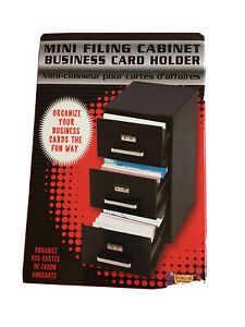 3-Drawer MINI Filing Cabinet Business Card Holder 9&#034;H x 5.5&#034;D x 4.5&#034;W