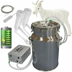 Hantop 7L Goat Milking Machine, Portable Pulsation Rechargeable Battery Powered