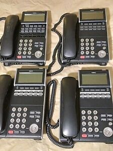 Lot Of 4 NEC DT300 Series DTL-8LD-1(BK)TEL Telephone DLV(XD)Z-Y(BK) Untested