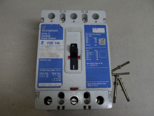 (k3) 1 westinghouse fdb3015l circuit breaker 15a for sale