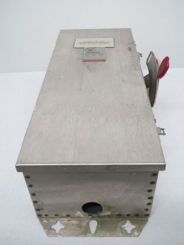 WESTINGHOUSE WHFN363 FUSIBLE STAINLESS 100A 600V-AC 3P DISCONNECT SWITCH B318899