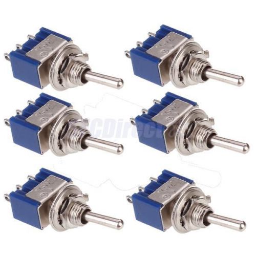 6pcs mini toggle switch 2-way 3-pole on-on spdt brand new quality replace parts for sale
