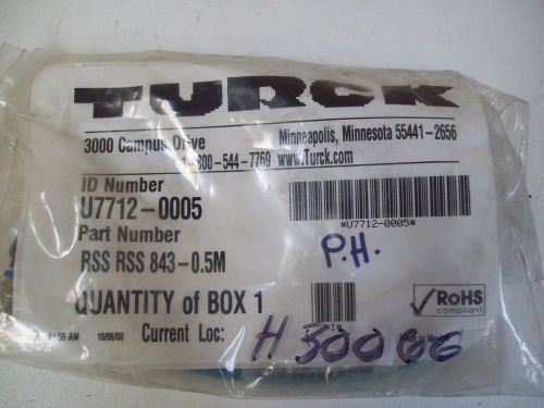 TURCK RSS RSS 843-0.5M  0.5M CORDSET CABLE - NEW - FREE SHIPPING!
