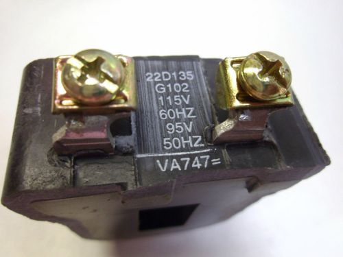 General electric coil va747 22d135 g102 115 volt 60 hz 95 v #1922 for sale