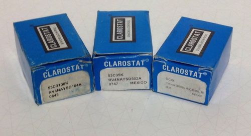 Clarostat Potentiometer Lot of 3 *NEW*