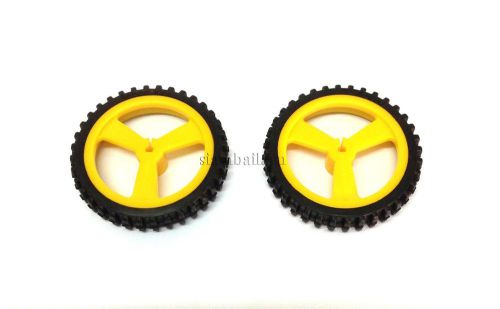 2 units X 55mm Plastic Wheel for RC Car Robot Robotic with 10mm Rubber Tire