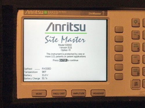 Anritsu S331D Cable and Antenna Analyzer 25MHz to 4GHz