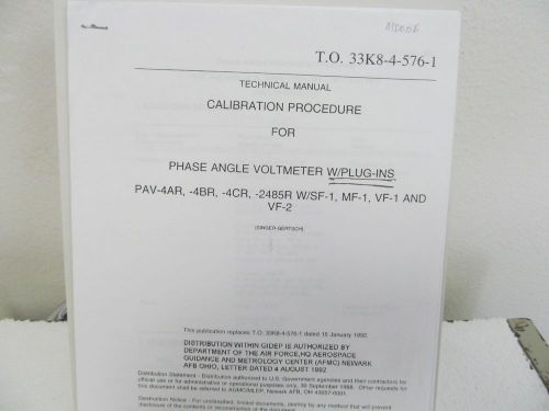 Singer PAV-4AR,-4BR,-4CR,2485R w/SF-1,MF-1,VF-1,VF-2 Voltmeter Cal Procedure