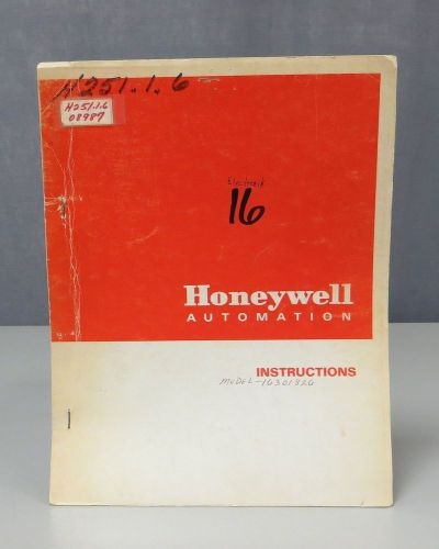 Honeywell Electronik 16 Strip Chart Recorder Instruction Manual