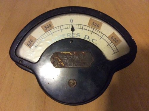Weston electrical inst amperes d.c. meter model 273 steampunk art project 9 1/4&#034; for sale