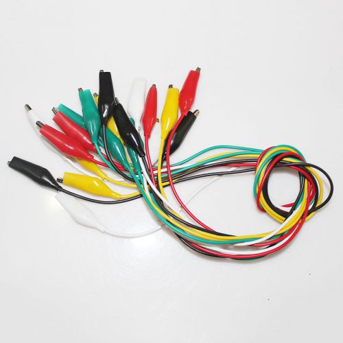 10 X 50cm 19.69” Double-ended Cable Alligator Crocodile Clip Wire Testing Cable