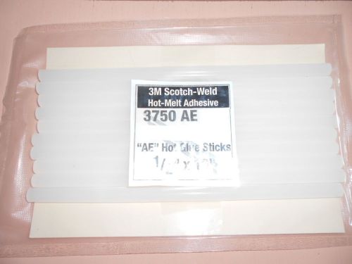 3M Scotch-Weld 3750 Hot Melt AE 1/2&#034; x 10&#034; Jet-Melt Adhesive Glue Sticks Qty 10