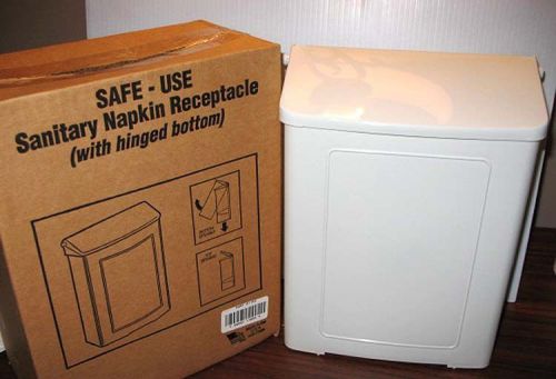 2 SANITARY NAPKIN RECEPTACLE S NEW IN BOX 2 SAFE-USE WHITE