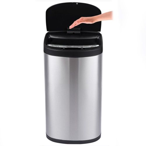 13.2 Gal EKO Stainless Steel Motion Sensor Touch Free Trash Can Trash Waste Can