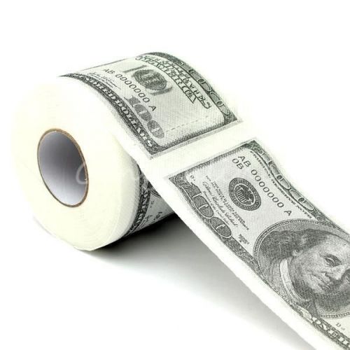 Funny One Hundred Dollar Bill $100 Toilet Paper Money Roll Gag Joke Novel Gift
