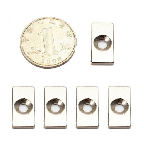 5pcs 20x10x3mm countersunk magnets block neodymium n35 rare earth 4mm hole for sale