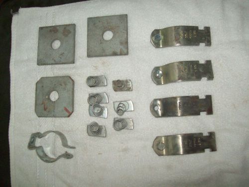 1 lot of assorted power strut hardware and fastners, new but show stains for sale
