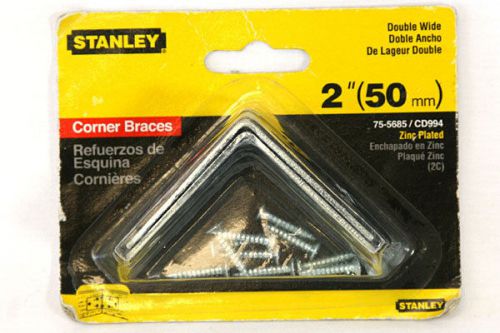 Double Wide Corner Zinc Plated Braces 2&#034; STANLEY Hardware #75-5685
