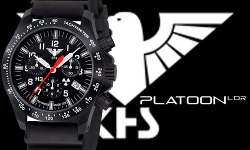 Police watches  khs black platoon chronograph ldr  rubber strap h3 trigalight® for sale