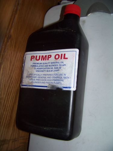 Pump Oil SAE 30 Lubricant high pressure/piston 1qt