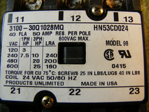 Carrier/Bryant/Payne 24 volt (coil voltage) Part# HN53CD024 Model 98