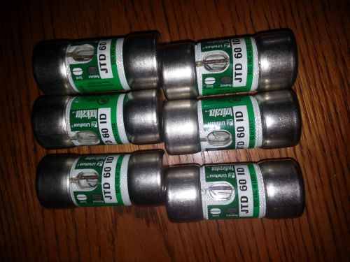 LOT OF 6 LITTLEFUSE JTD 60 TIME DELAY CURRENT LIMITING BRAND NEW