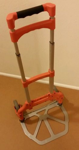 Welcome products magna cart 150 lb aluminum compact foldable hand truck - orange for sale