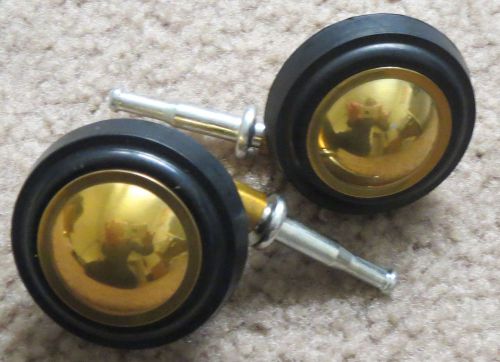 dw  2-1/4&#034; (57mm) metal ball caster, Golden Brass, soft rubber tread,  2 pcs