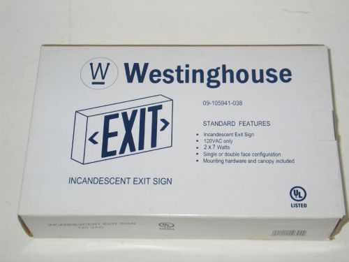 WESTINGHOUSE INCANDESCENT EXIT SIGN SINGLE OR DOUBLE SIDED RED GREEN FIRE SAFETY