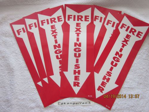 (LOT OF 7) SELF-ADHESIVE VINYL &#034;FIRE EXTINGUISHER ARROW&#034; SIGN&#039;S...4&#034; X 12&#034; NEW