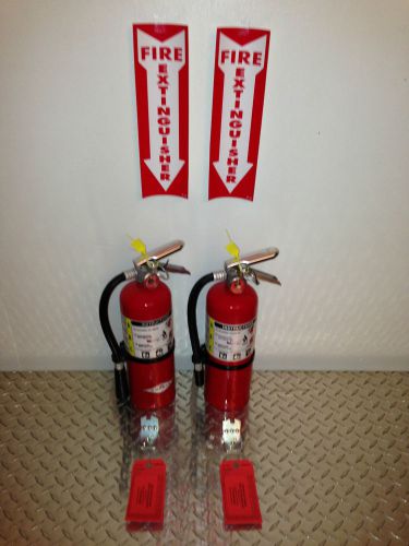 Lot of 2 5lb abc fire extinguisher with new certification tag refillable for sale