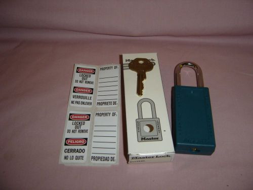 Master lock 411teal xenoy padlock, body width 1-1/2 in, teal for sale