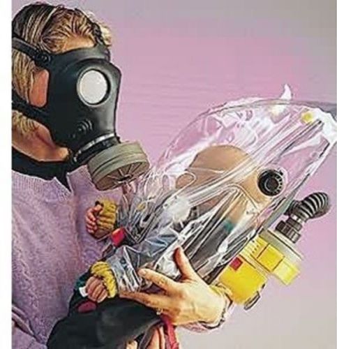 Israeli infant gas mask escape hood with nbc filter &amp; air pressure unit for sale