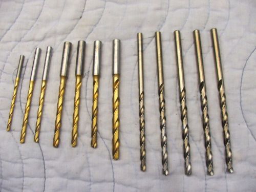 Drill bit lot of 12 mixed 2 flute 5/16 1/4 ptd q i 3 21 osg tin coated  new e for sale