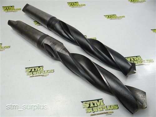 Nice pair of hss ptd morse taper twist drills 1-23/32&#034; &amp; 1-7/8&#034; with 5mt for sale