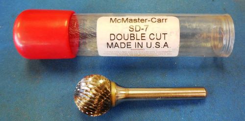 McMaster-Carr SD-7 Professional Quality Double Cut Carbide Ball Burr, BRAND NEW