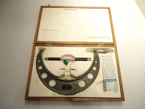 MITUTOYO 9-10&#034; .0001 GRADUATION OUTSIDE MICROMETER WITH WOOD BOX STANDARD (GR)