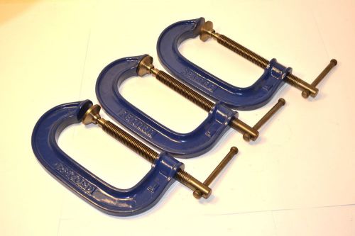 3 nos record made in england 4&#034; c clamps clamp throat depth 2-1/2&#034; item #193 for sale
