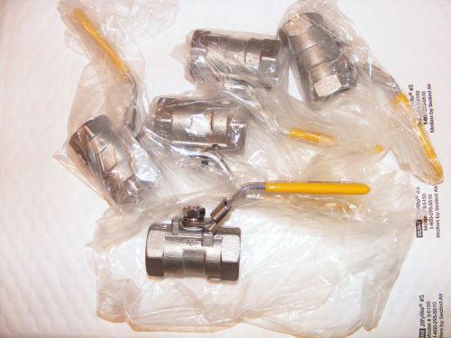 3/4&#034; npt stainless ball valve lot of 5 pcs.- new for sale